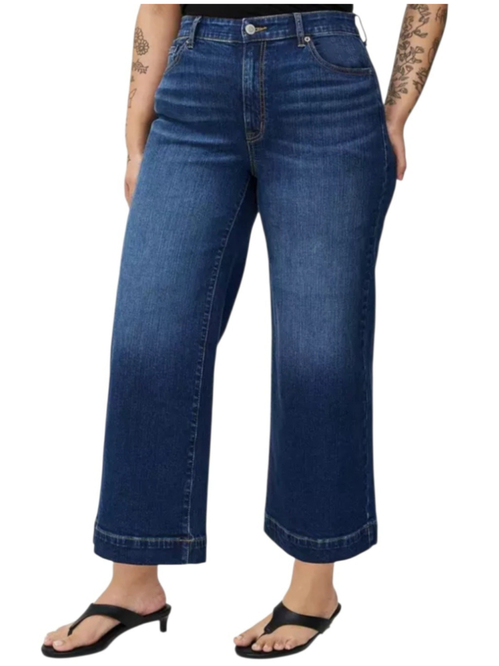 TORRID High Rise Wide-Leg Vintage Stretch Women's Blue Zip-Fly Jeans Size 14